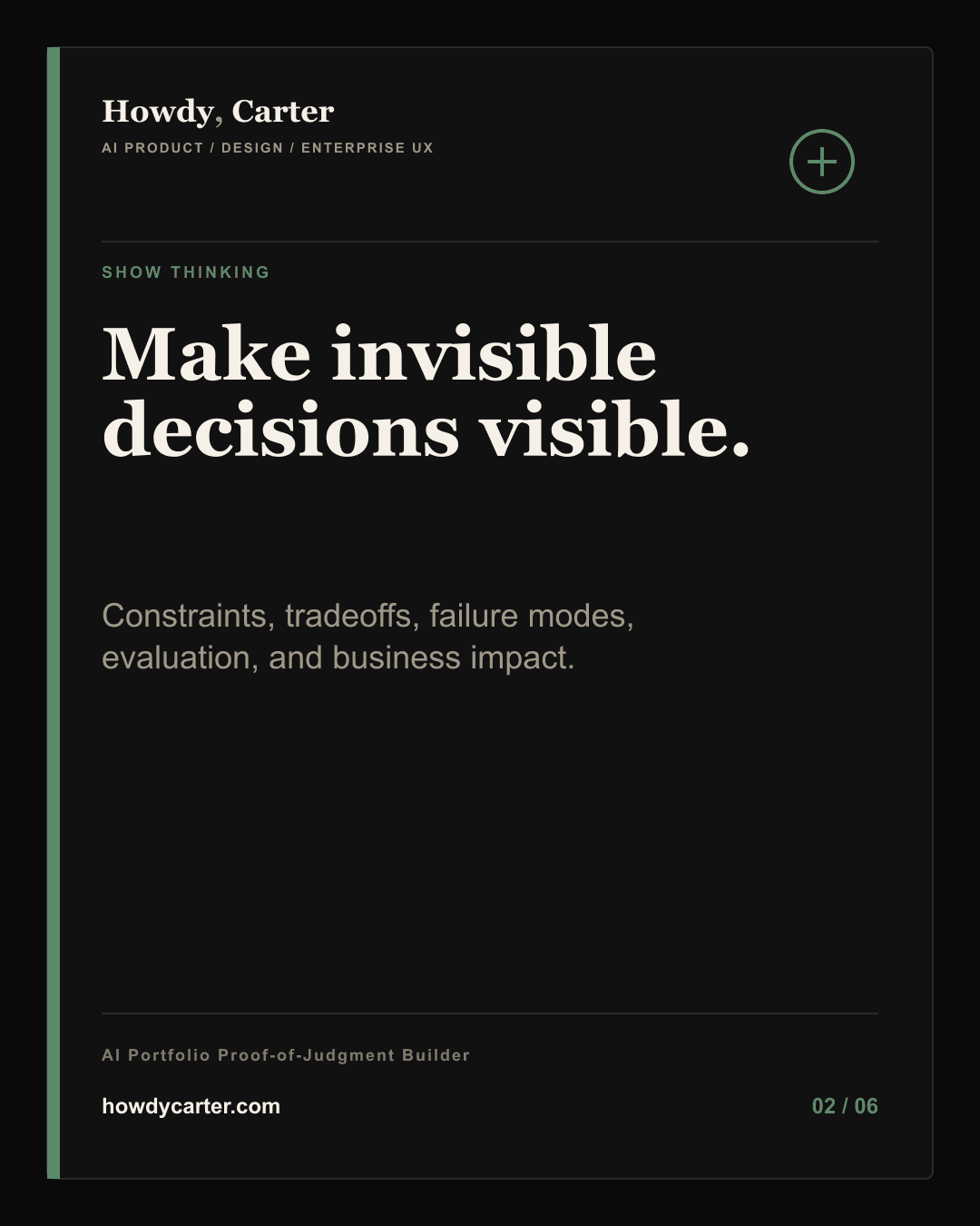 The Best AI Portfolio Is Proof of Judgment carousel slide 2