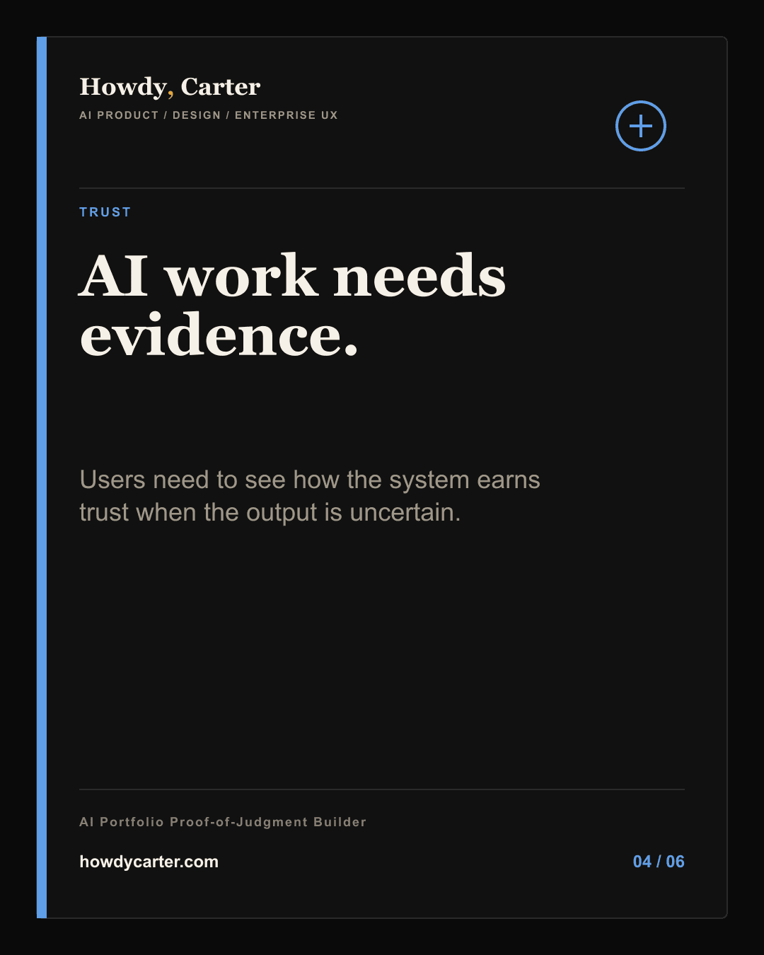 The Best AI Portfolio Is Proof of Judgment carousel slide 4