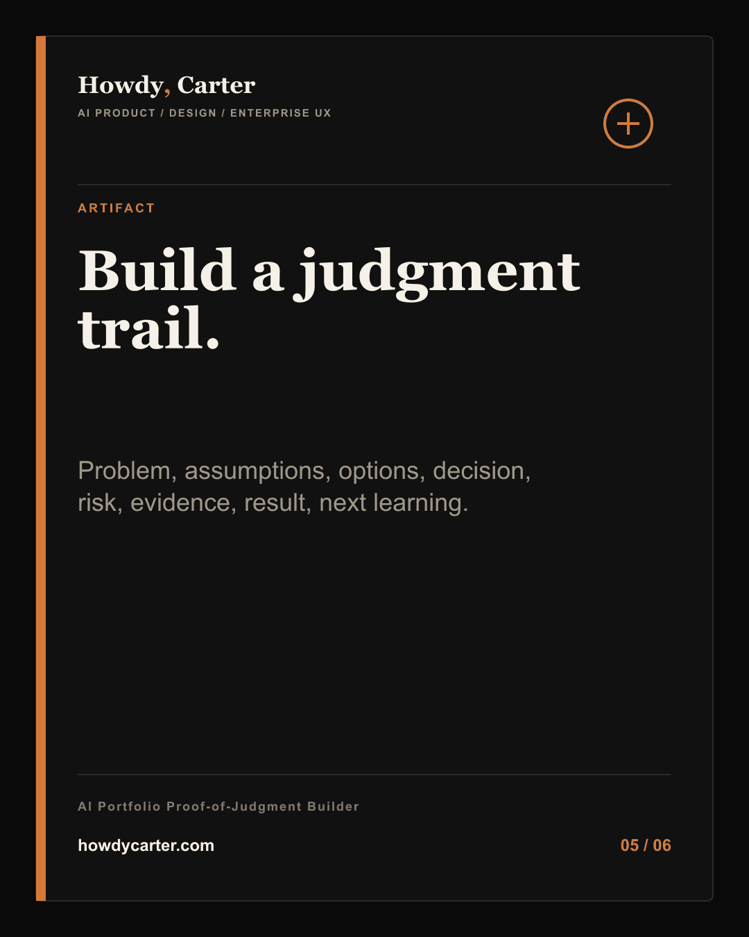The Best AI Portfolio Is Proof of Judgment carousel slide 5